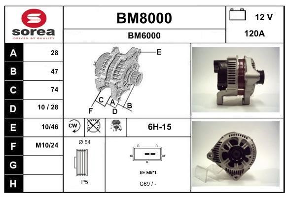 SNRA BM8000 Alternator BM8000