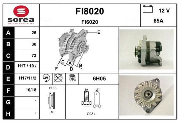 SNRA FI8020 Alternator FI8020