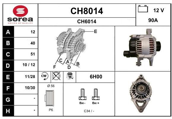 SNRA CH8014 Alternator CH8014