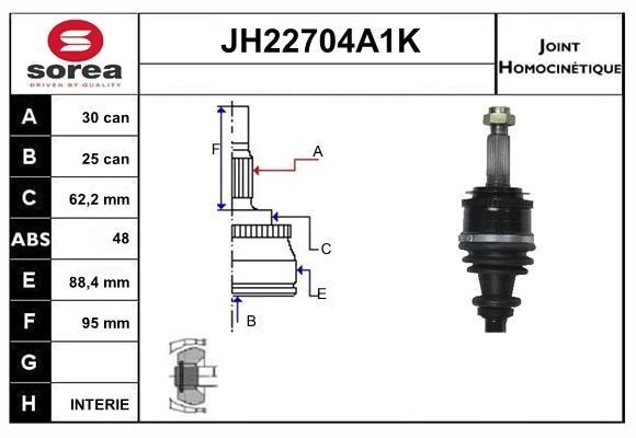 SNRA JH22704A1K Joint kit, drive shaft JH22704A1K