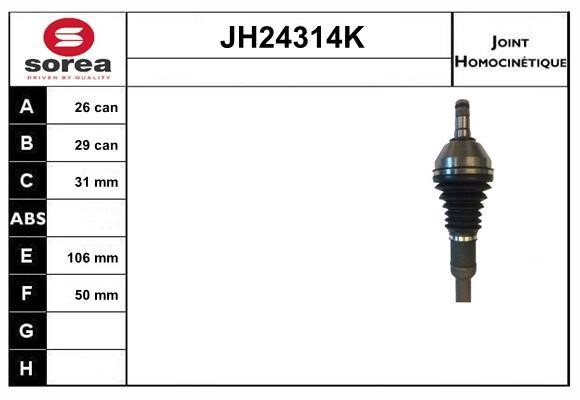 SNRA JH24314K Joint kit, drive shaft JH24314K