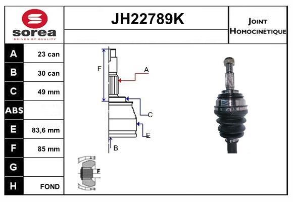 SNRA JH22789K Joint kit, drive shaft JH22789K