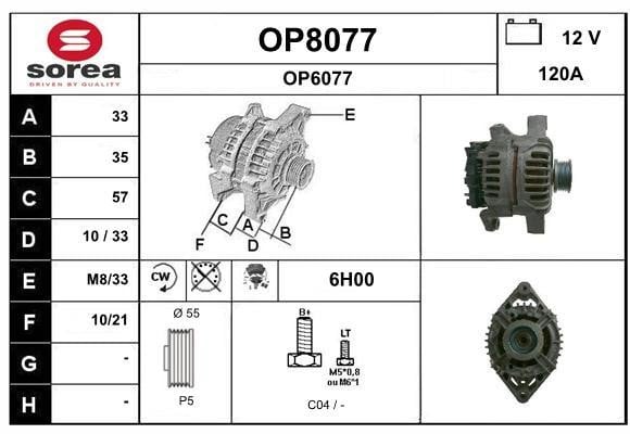 SNRA OP8077 Alternator OP8077