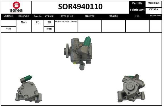 SNRA SOR4940110 Hydraulic Pump, steering system SOR4940110