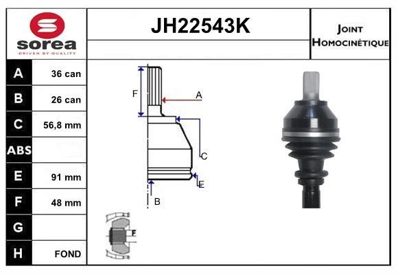 SNRA JH22543K Joint Kit, drive shaft JH22543K
