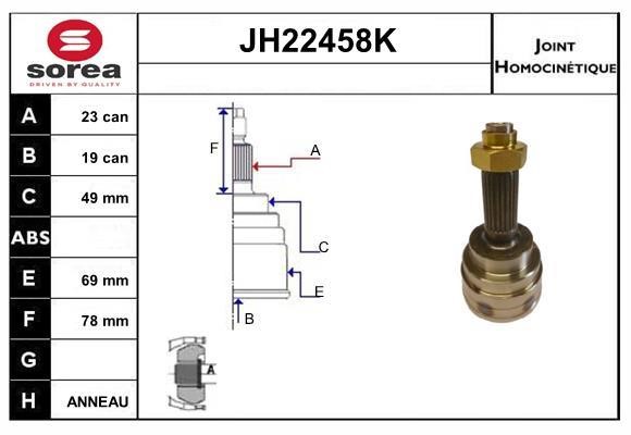 SNRA JH22458K CV joint JH22458K