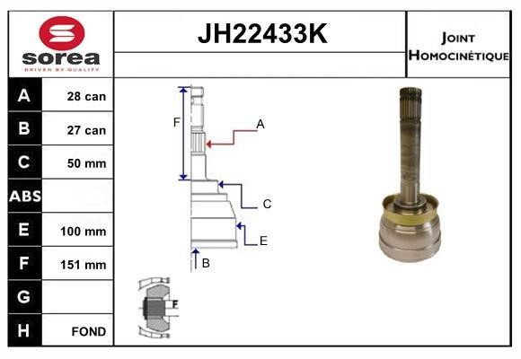 SNRA JH22433K CV joint JH22433K