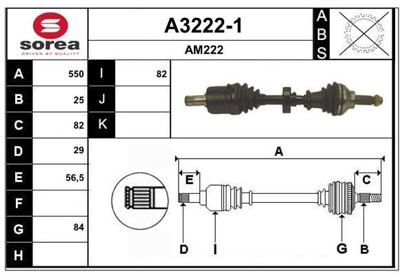 SNRA A3222-1 Drive Shaft A32221