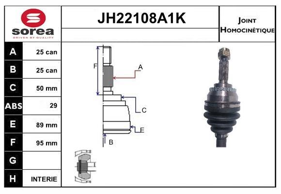 SNRA JH22108A1K Joint kit, drive shaft JH22108A1K