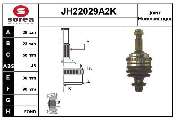 SNRA JH22029A2K CV joint JH22029A2K