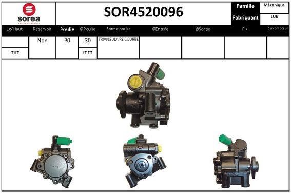 SNRA SOR4520096 Hydraulic Pump, steering system SOR4520096