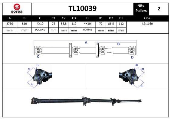 SNRA TL10039 Propshaft, axle drive TL10039