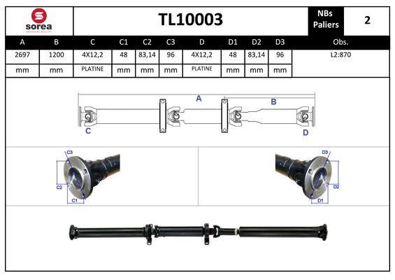 SNRA TL10003 Propshaft, axle drive TL10003