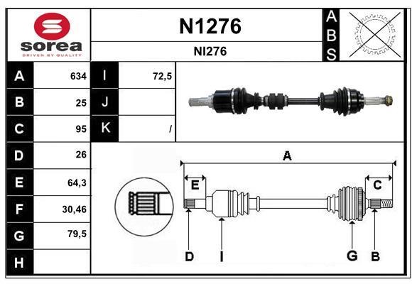 SNRA N1276 Drive shaft N1276