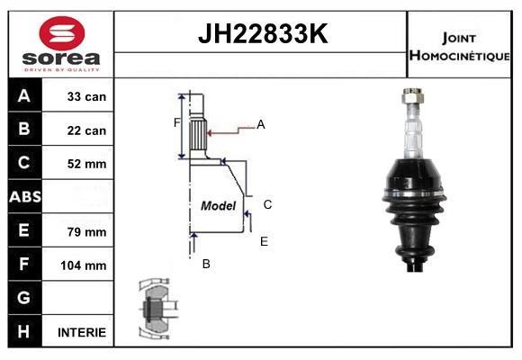 SNRA JH22833K Joint kit, drive shaft JH22833K