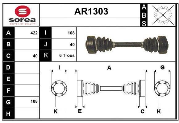 SNRA AR1303 Drive shaft AR1303