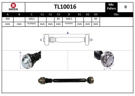 SNRA TL10016 Propshaft, axle drive TL10016