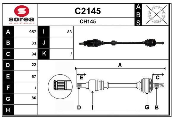 SNRA C2145 Drive shaft C2145