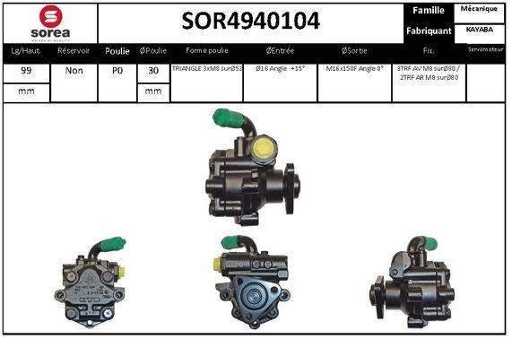 SNRA SOR4940104 Hydraulic Pump, steering system SOR4940104
