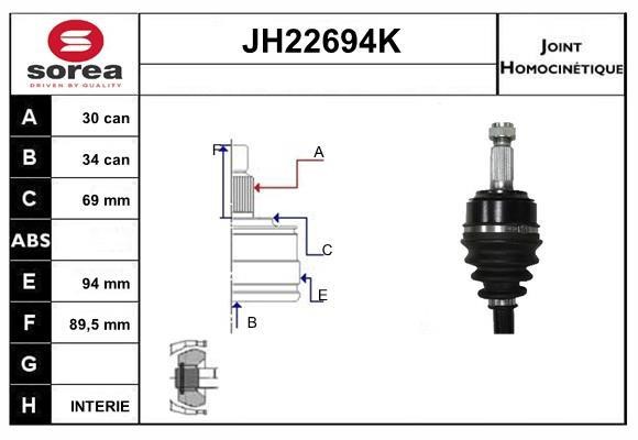 SNRA JH22694K Joint kit, drive shaft JH22694K
