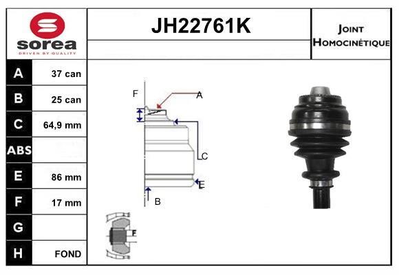 SNRA JH22761K Joint kit, drive shaft JH22761K