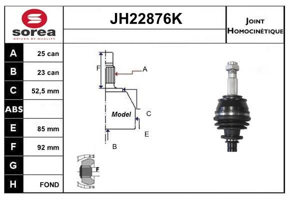 SNRA JH22876K Joint kit, drive shaft JH22876K