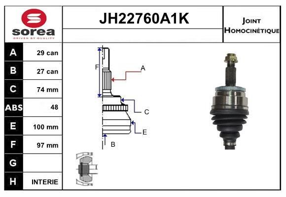 SNRA JH22760A1K Joint kit, drive shaft JH22760A1K