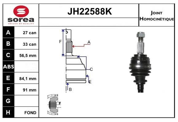 SNRA JH22588K Joint kit, drive shaft JH22588K