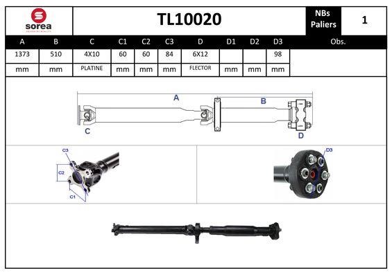 SNRA TL10020 Propshaft, axle drive TL10020