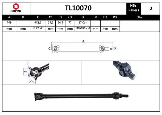 SNRA TL10070 Propshaft, axle drive TL10070