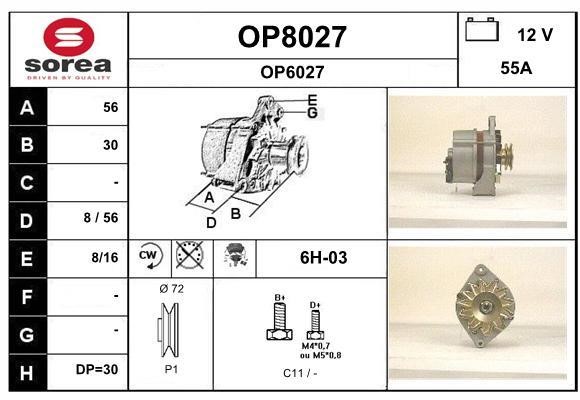 SNRA OP8027 Alternator OP8027