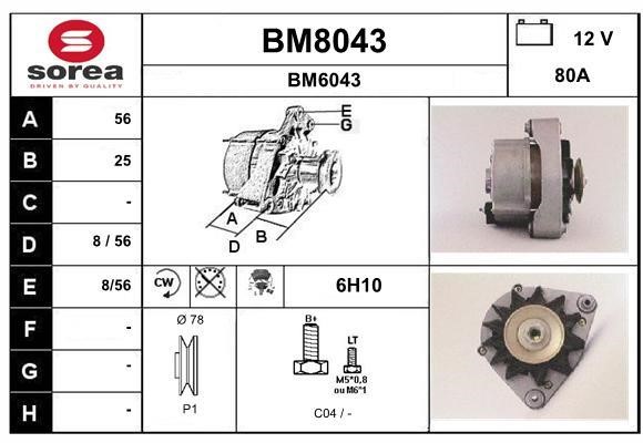 SNRA BM8043 Alternator BM8043