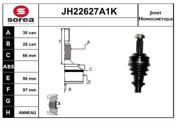 SNRA JH22627A1K Joint kit, drive shaft JH22627A1K