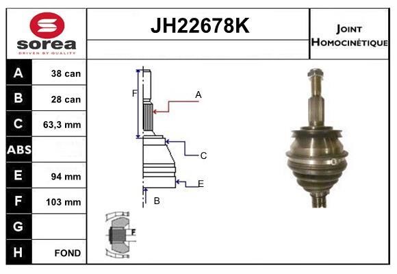 SNRA JH22678K Joint kit, drive shaft JH22678K