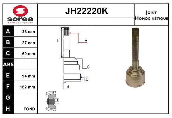 SNRA JH22220K CV joint JH22220K