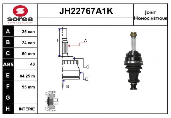 SNRA JH22767A1K Joint kit, drive shaft JH22767A1K