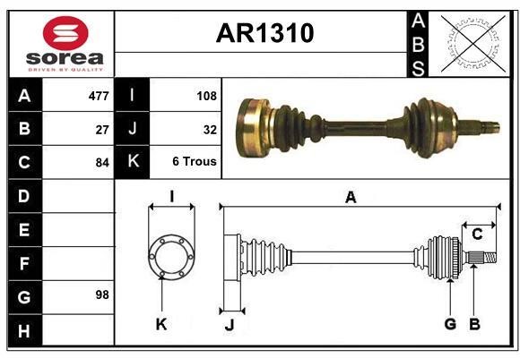 SNRA AR1310 Drive shaft AR1310