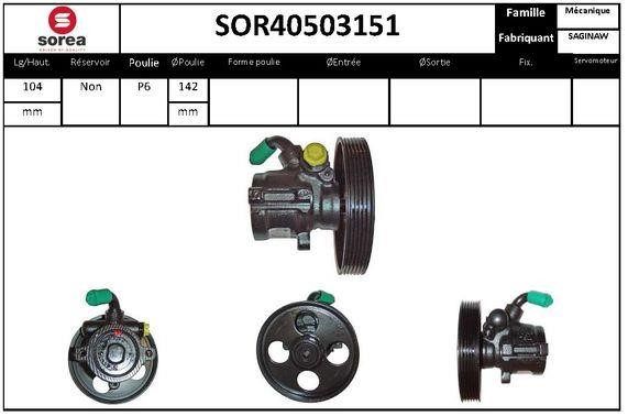 SNRA SOR40503151 Hydraulic Pump, steering system SOR40503151