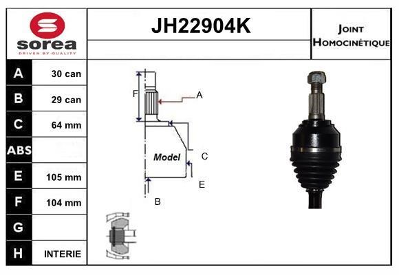 SNRA JH22904K Joint kit, drive shaft JH22904K