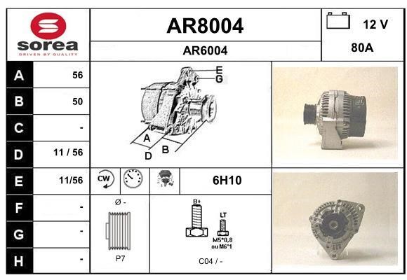 SNRA AR8004 Alternator AR8004