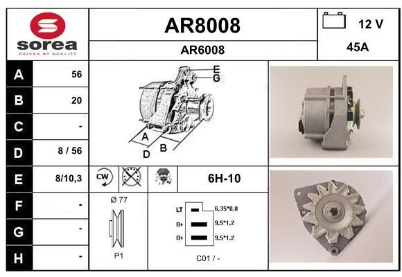 SNRA AR8008 Alternator AR8008