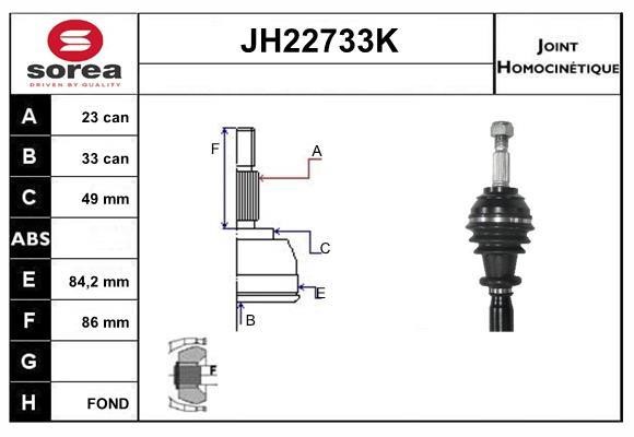 SNRA JH22733K Joint kit, drive shaft JH22733K