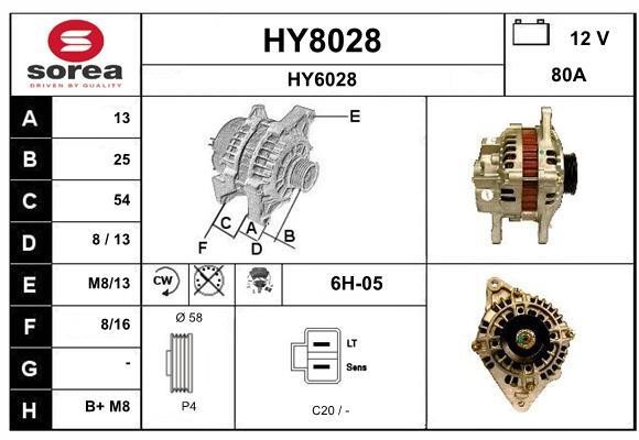 SNRA HY8028 Alternator HY8028