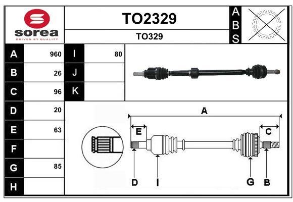 SNRA TO2329 Drive shaft TO2329