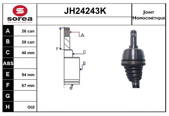 SNRA JH24243K Joint Kit, drive shaft JH24243K