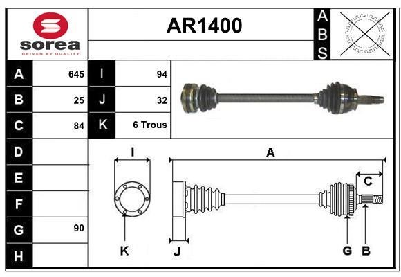 SNRA AR1400 Drive shaft AR1400
