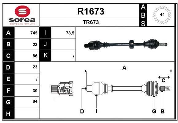 SNRA R1673 Drive shaft R1673