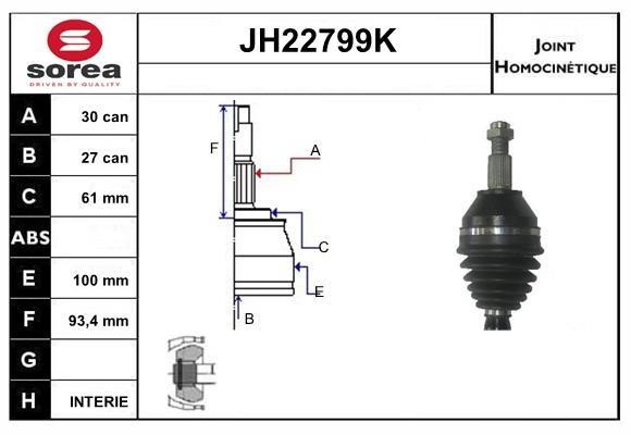 SNRA JH22799K Joint kit, drive shaft JH22799K