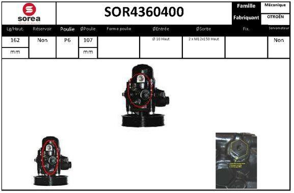 SNRA SOR4360400 Hydraulic Pump, steering system SOR4360400