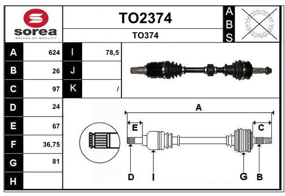 SNRA TO2374 Drive shaft TO2374